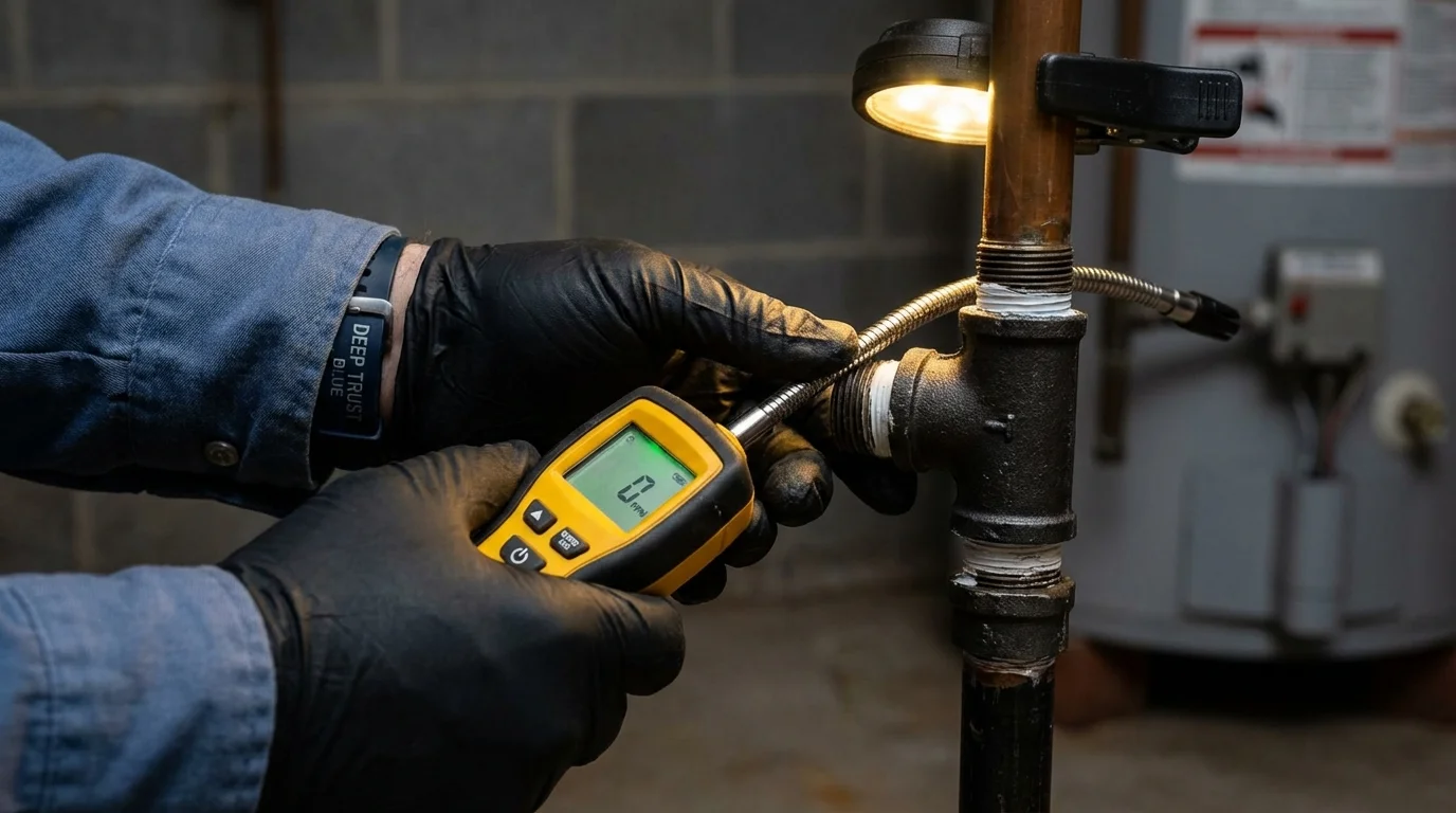 Gas leak detection with electronic sniffer by Johns Plumbing LLC in Paradise Valley