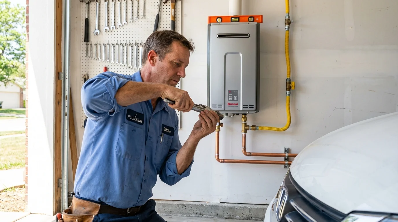 Tankless water heater installation by a Johns Plumbing LLC plumber in Paradise Valley